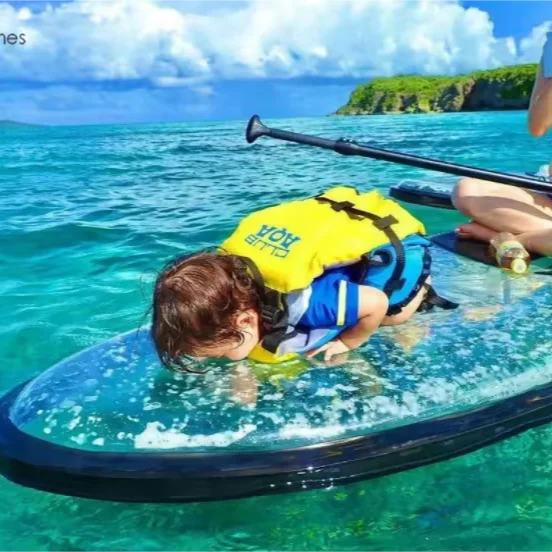 SUP paddle board Ocean Surfing paddle board on sale crystal PC Transparent stand up Kayak family water sport