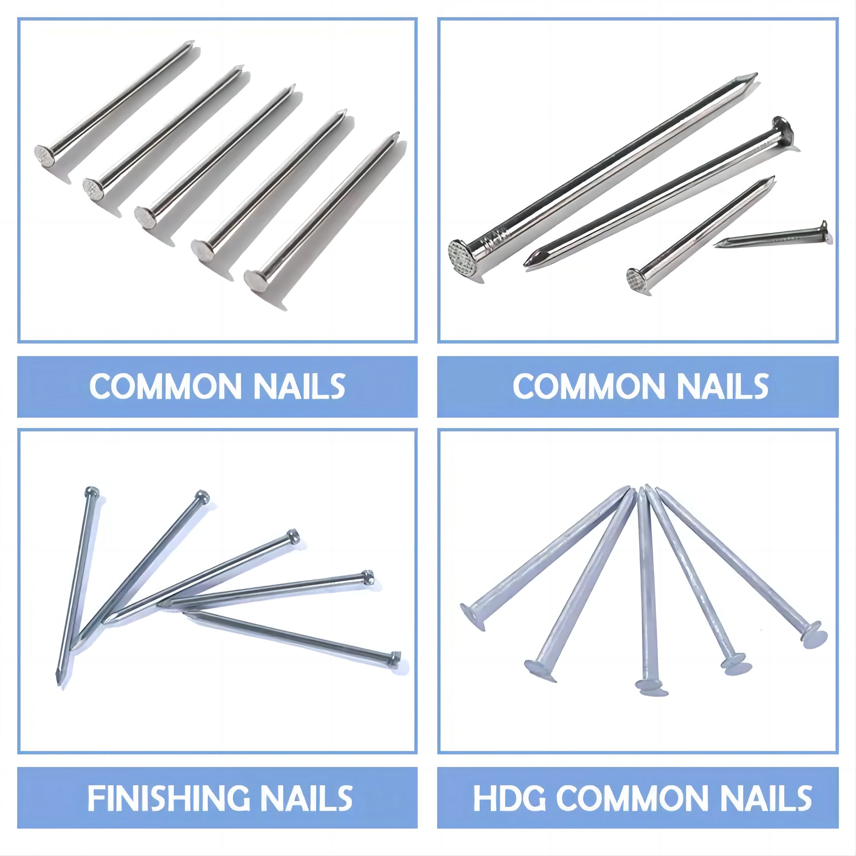 Low Carbon Steel Iron Nail Polish 1006 1008 Grade Factory Price Wood Nails Manufacturer 10cm Common Nail