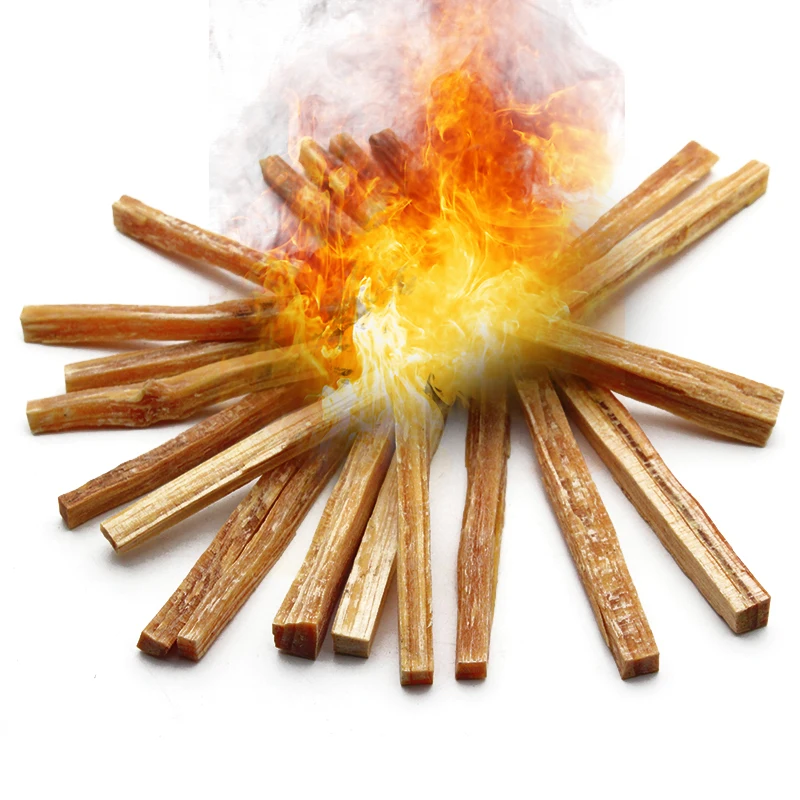 Natural Fat Wood Resin Firestick Hand-Cut Survival Fatwood Sticks Fire Starter with Cotton Carrying Bag