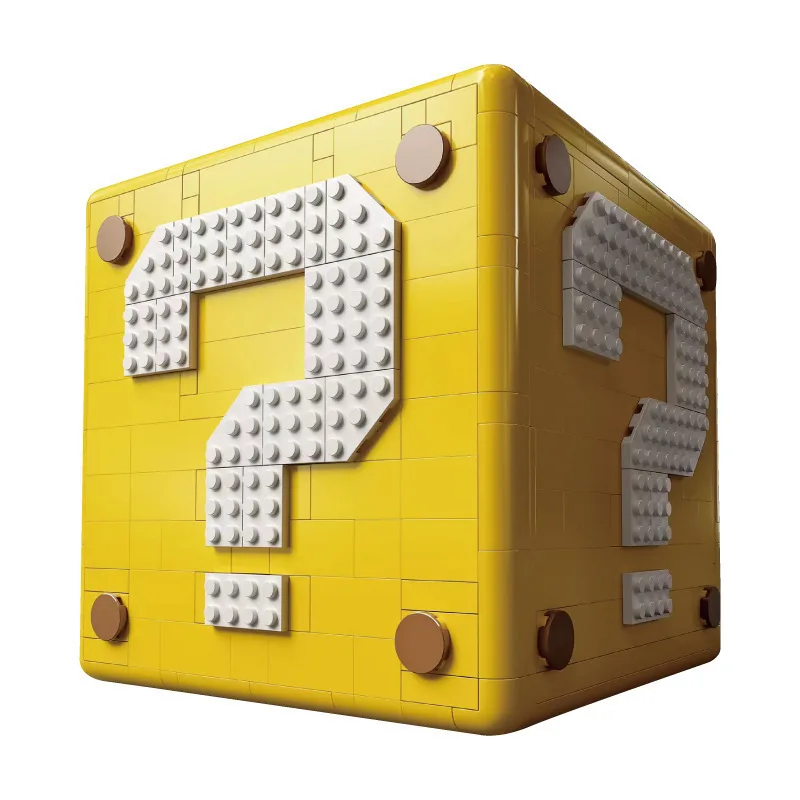 Mario Question Box Block LED Light Luigi Princess Peach Toad Bowser Donkey Mushroom World Le Go Building Block Toy Bricks