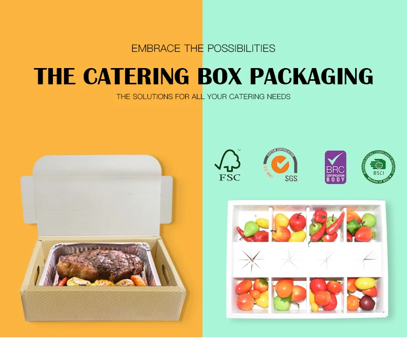 White Corrugated Picnic Pop Up 50Cm Tray Food Packing Catering Box Cardboard