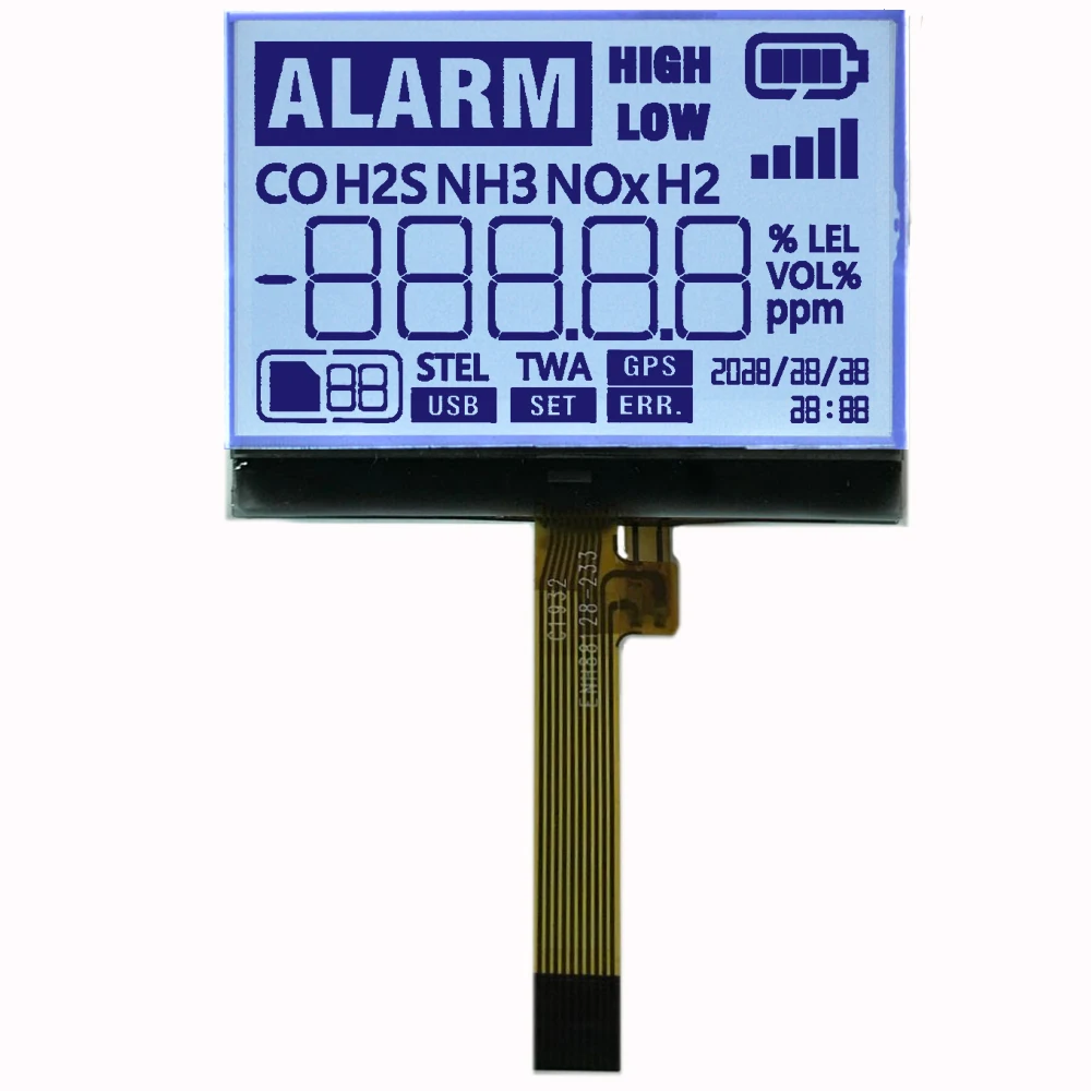 Custom FSTN Segment LCD FPC Postive Segment LCD Display 7 Segment 4 Digit LCD Module I2C