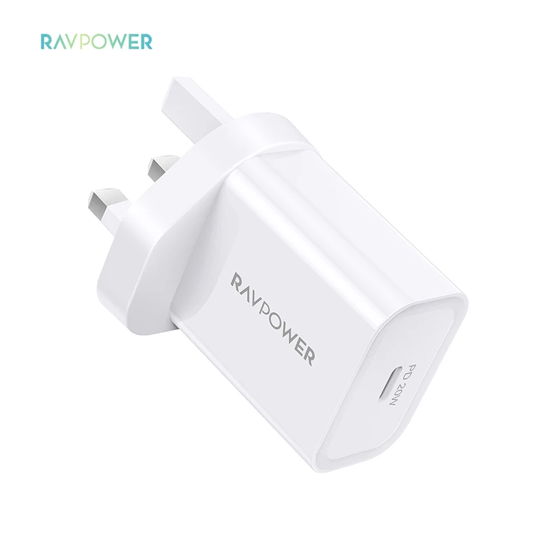 RAVPower wall usb charger adapter RP-PC147 fast charging wall charger compact usb c slim PD 20W wall charger adapter