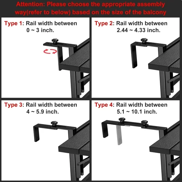 Outdoor furniture Upgraded  Balcony Table Outdoor Patio Bar Table Hanging Folding Adjustable