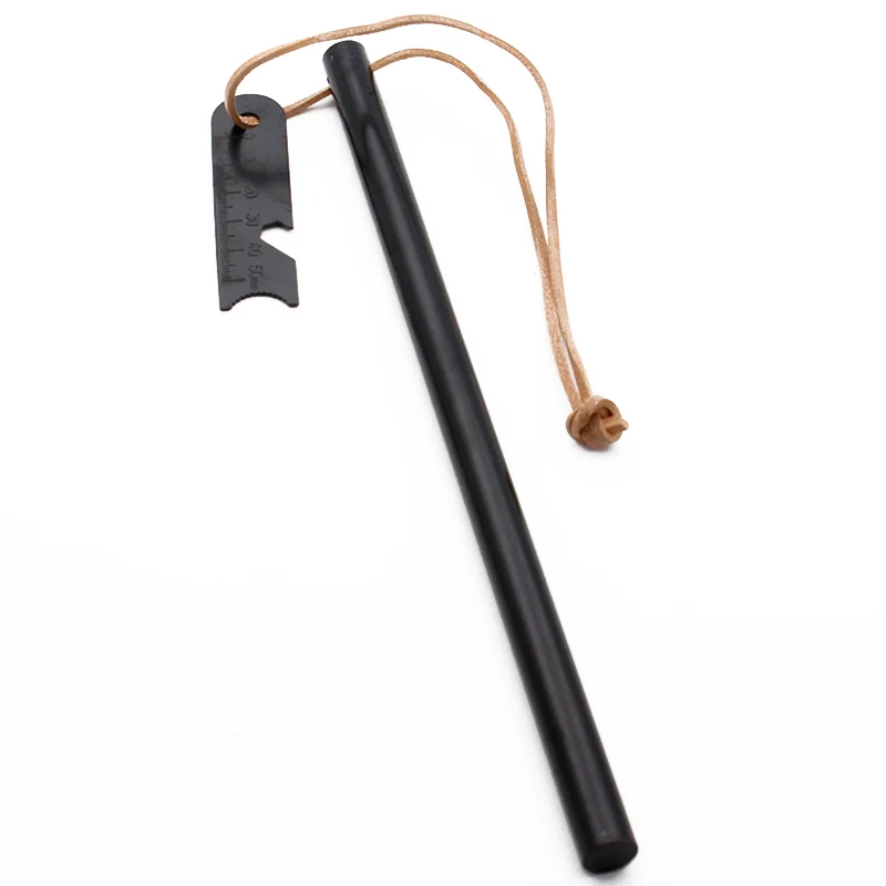 Extra Long 10inch Leather String Survival Gear Waterproof Ferrocerium Rod Fire Stick Fire Starter for Hiking