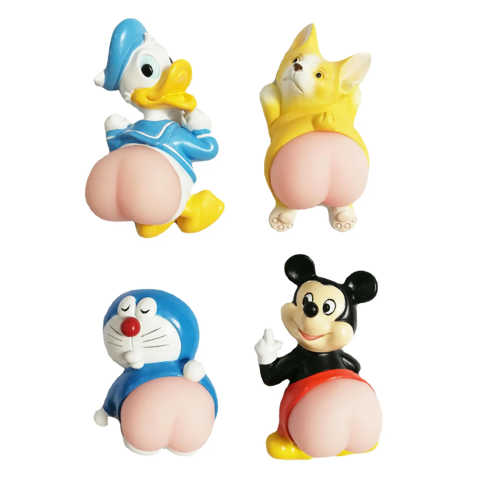 Refrigerator Stickers Creative 3D Stereo Resin Animal Butt Mouse Magnetic Stickers