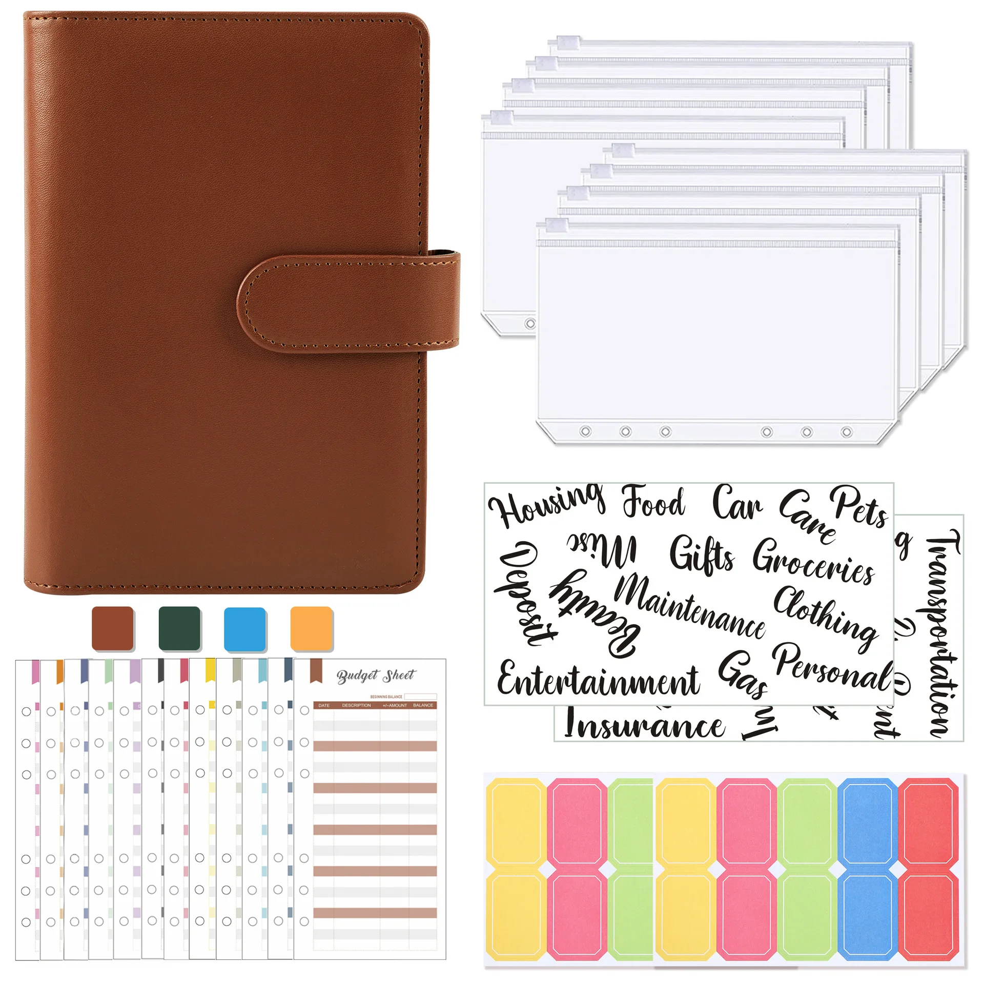 A6 Binder бюджетная книга магнитная пряжка Макарон ноутбук Кожа PU кассовый бюджетный Регистратор