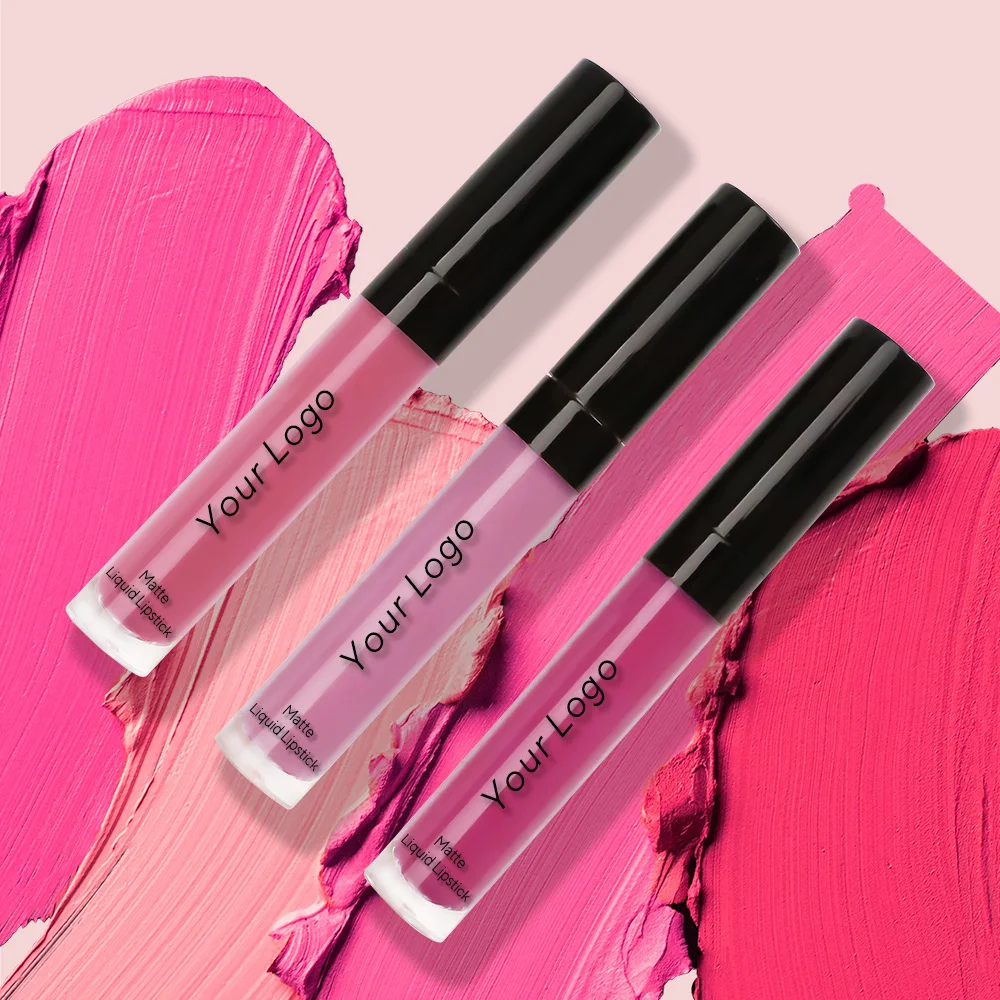 Matte Liquid Lipstick Custom Logo  Wholesale 41 Colors Shinny Lip gloss Waterproof Moisturizing Liquid Lipstick Vegan Cosmetics