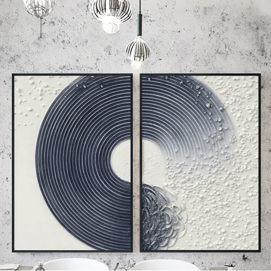 Original Art Factory Modern Handpainted 2Piece Abstract Canvas Wall Art High Quality 100% Custom Painting and Wall Art