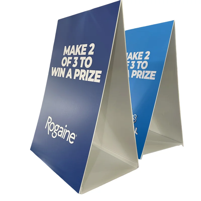 Custom Shaped Table Tank  triangle display board Free standing Triangle PVC Sheet Board triangle signs Custom Printing