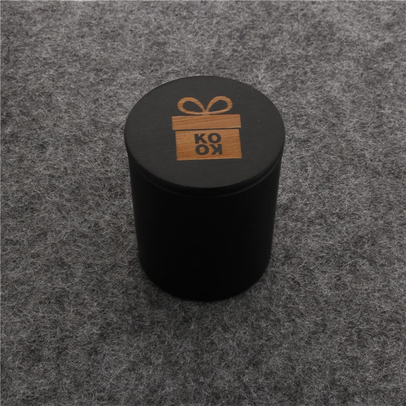 High quality candle empty jar can be used as a birthday present candle empty jar round mouth bamboo wood cover scented candlesti