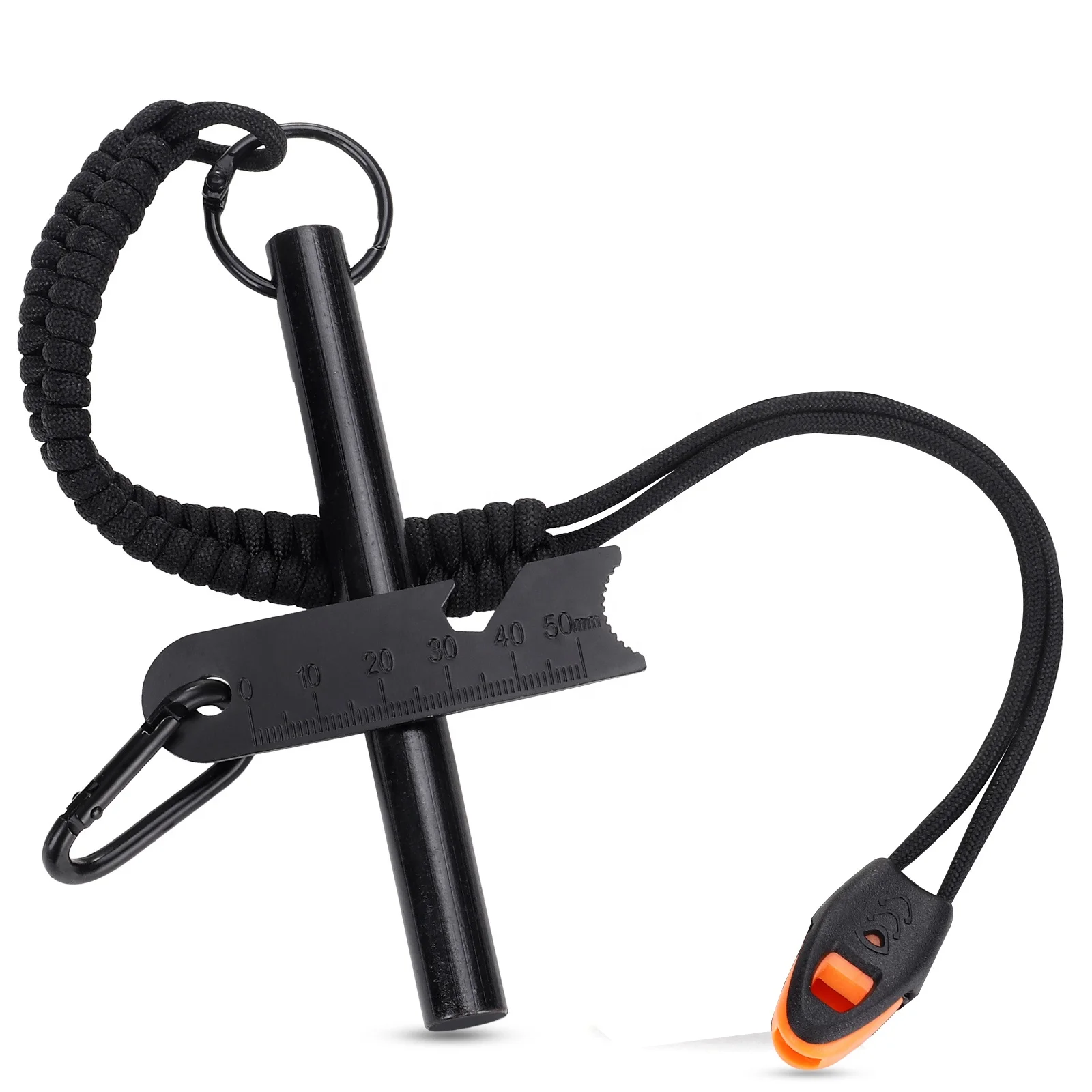 1/2*5Inch Ferrocerium Rod Paracord Feuerstahl Fire Starter Survival Tool Kit for Camping Emergency Preparedness