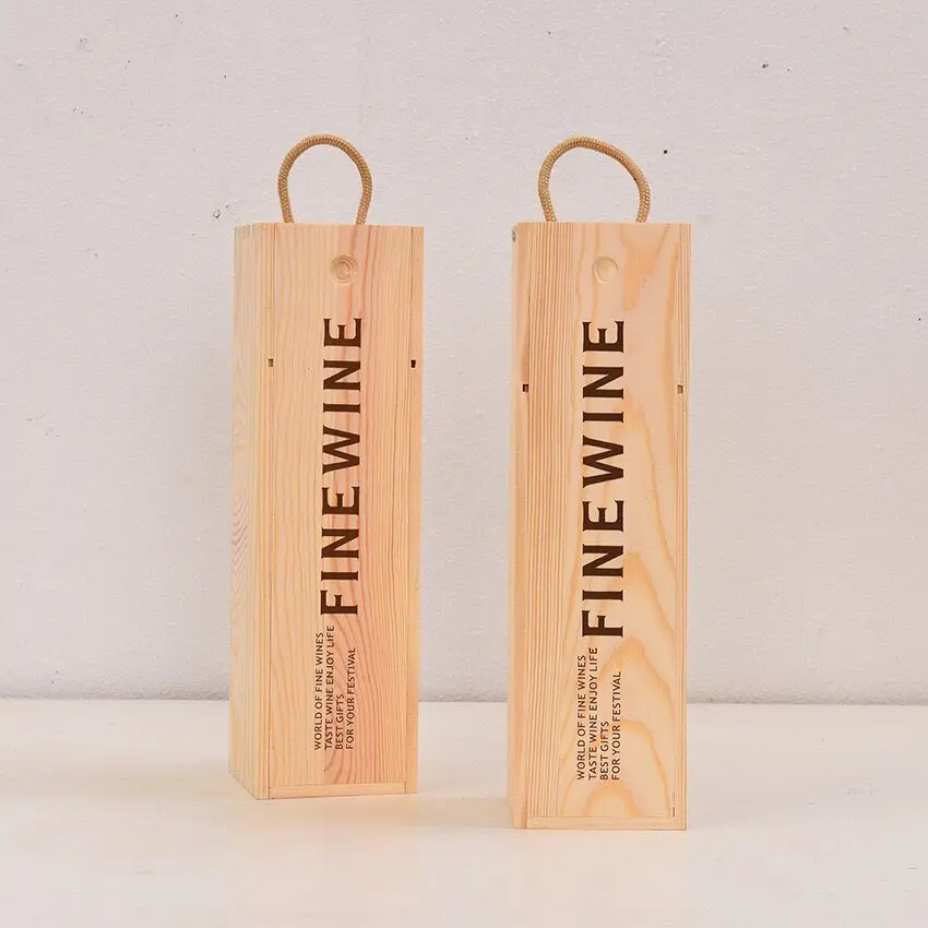 Wholesale Sublimation Pine Wood Wine Box Wooden Wine Boxes