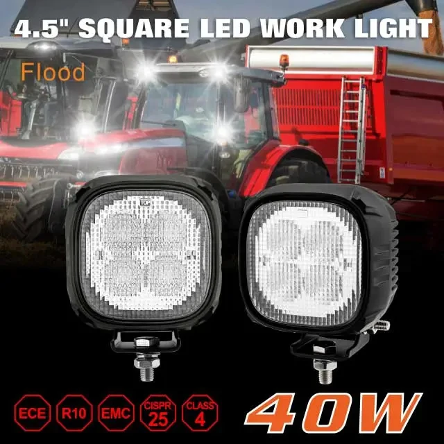 Tuff Plus High Beam Patten Led Work Light 40W 4000Lms 4*6 Inch Square Led Auxiliary Driving Light