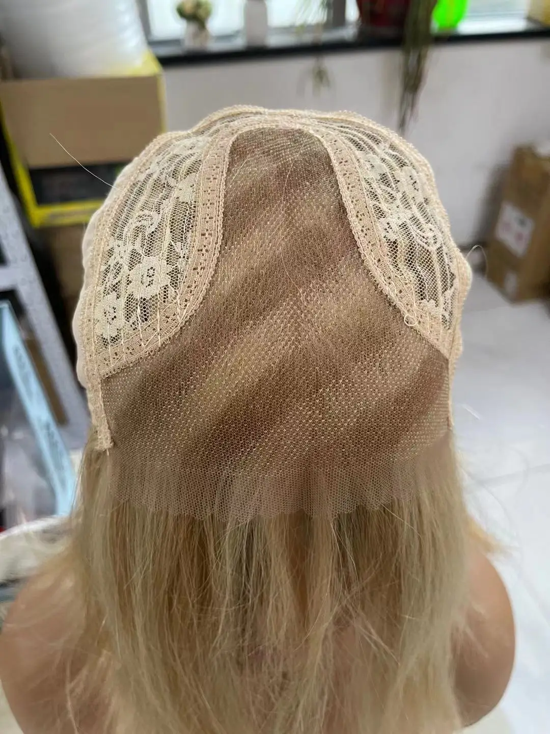 New Ombre blonde and two tone color human hair short bob lace front wig #27+#60