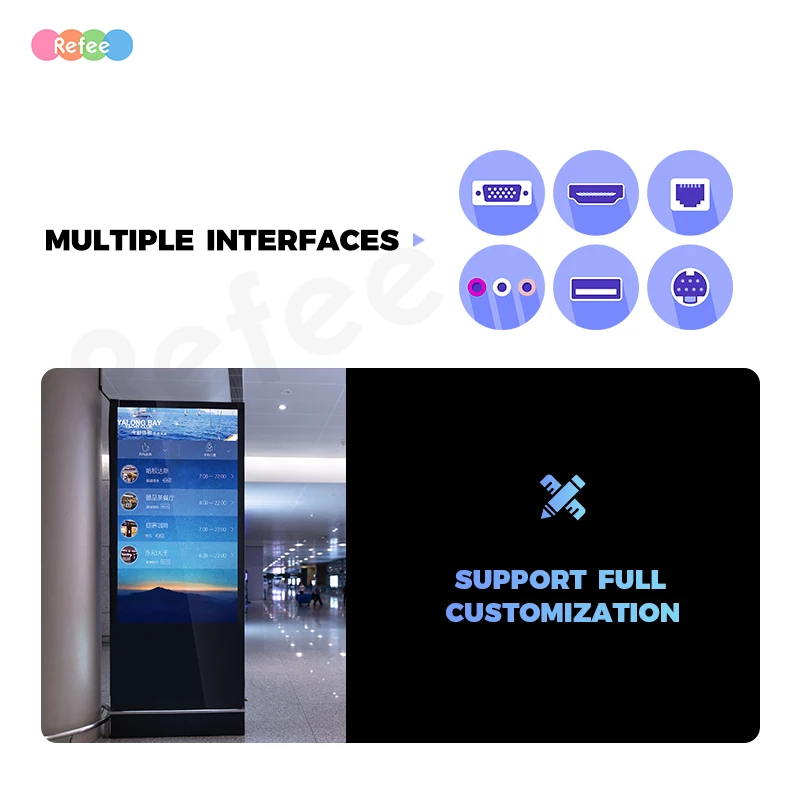 55 65 inch LCD Digital Signage and displays HD Poster 43 55 inch lcd kiosk 4k indoor advertising player HD touch screen kiosk