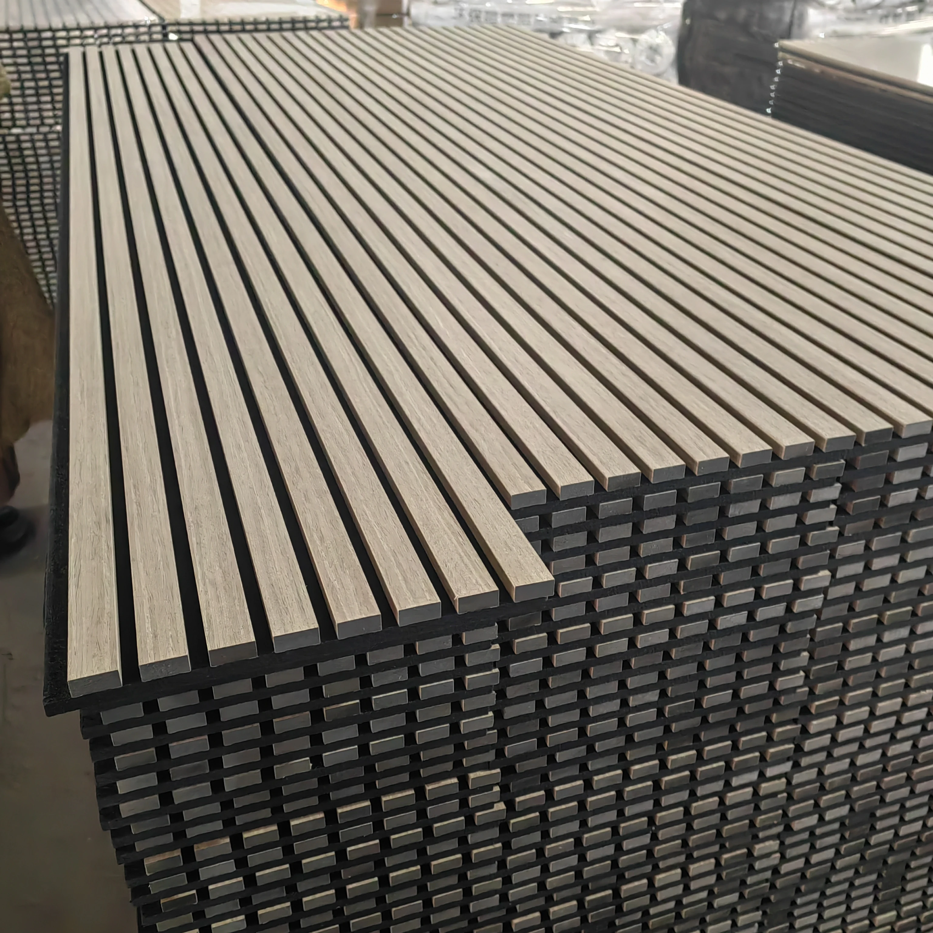 High quality soundproof wall panels MDF akupanel wood slatted wall acoustic felt panels for interior decoration Wall And Ceiling