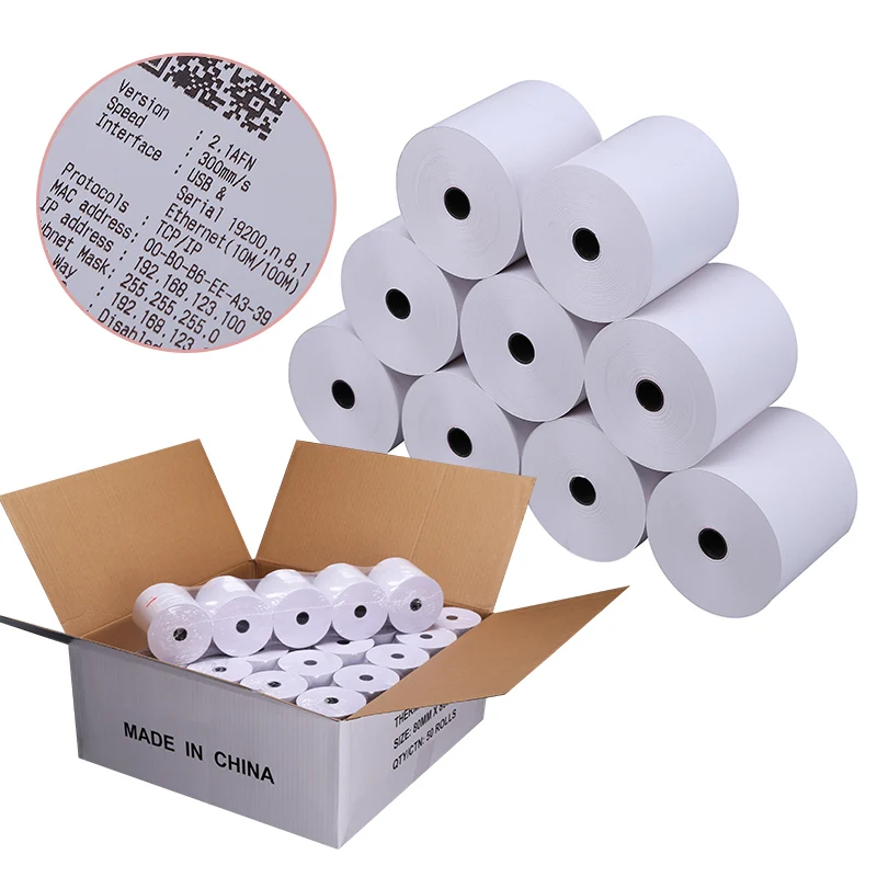 Wholesale factory price Customized size 3 1/8 x 230 for POS Receipt Paper Cash Register Paper Thermal Paper Roll