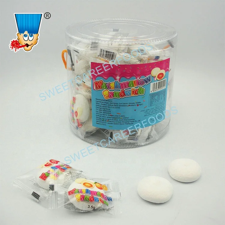 Jam Filled Fruity Marshmallow Sandwich Cotton Candy Confectionery