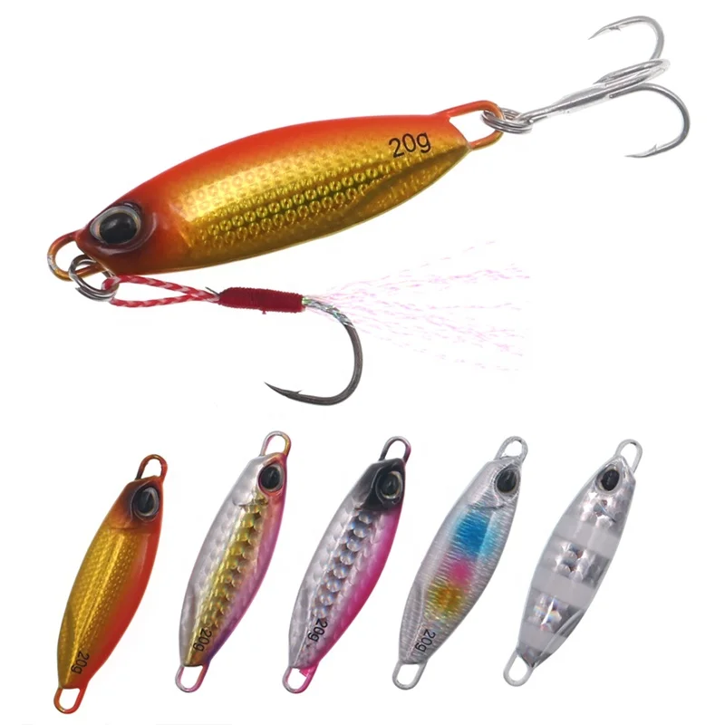 Metal Cast Jig Spoon 20g Shore Casting Jigging Lead Fish Sea Bass Fishing Lure Artificial Bait Tackle