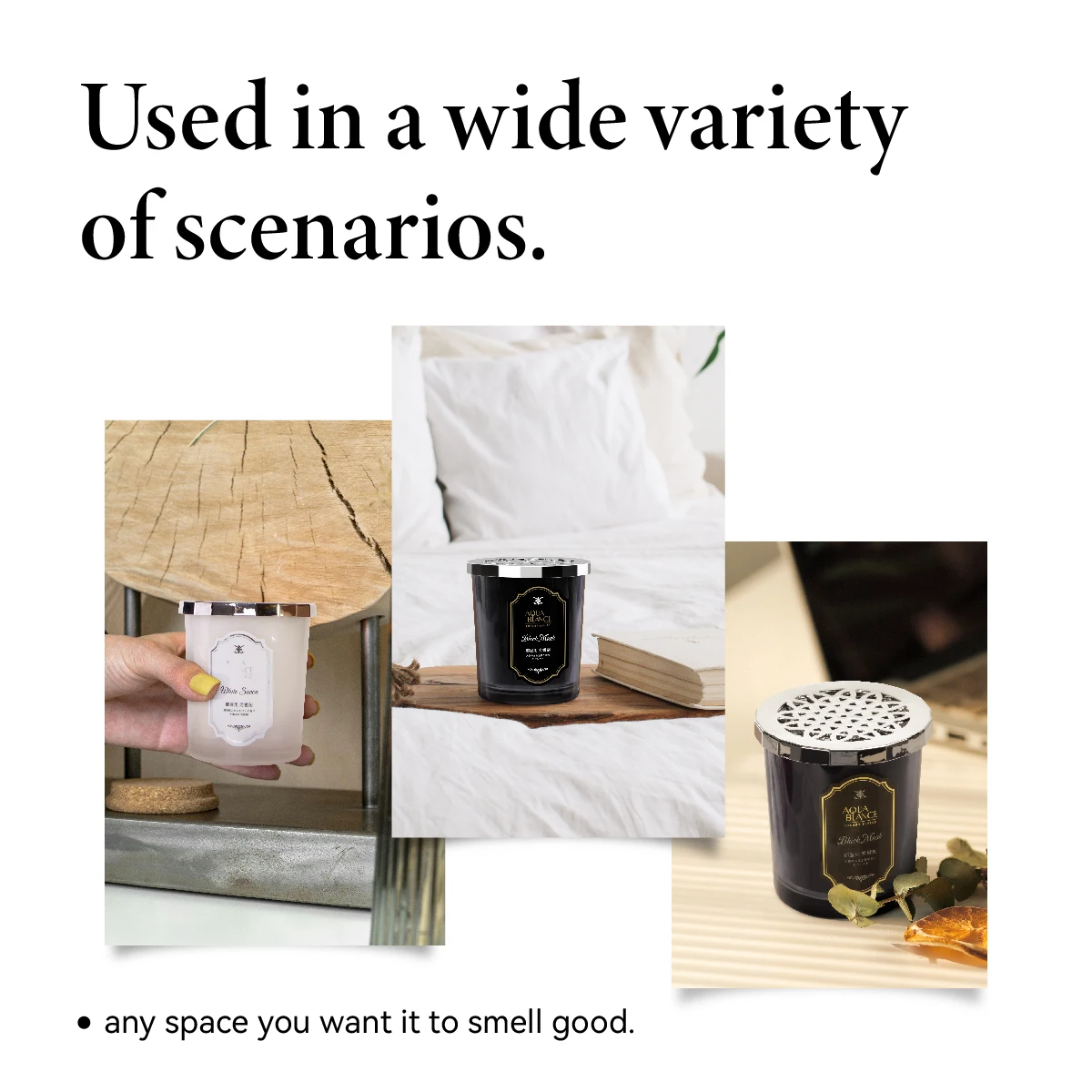 150g Black Musk scented odor eliminate Solid Japan gel air fresheners for Home