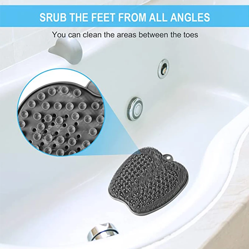 Wholesale Silicone Shower Foot Massager Scrubber Mat Bathroom With Non Slip Suction Cups For Feet Exfoliator Callus Remover