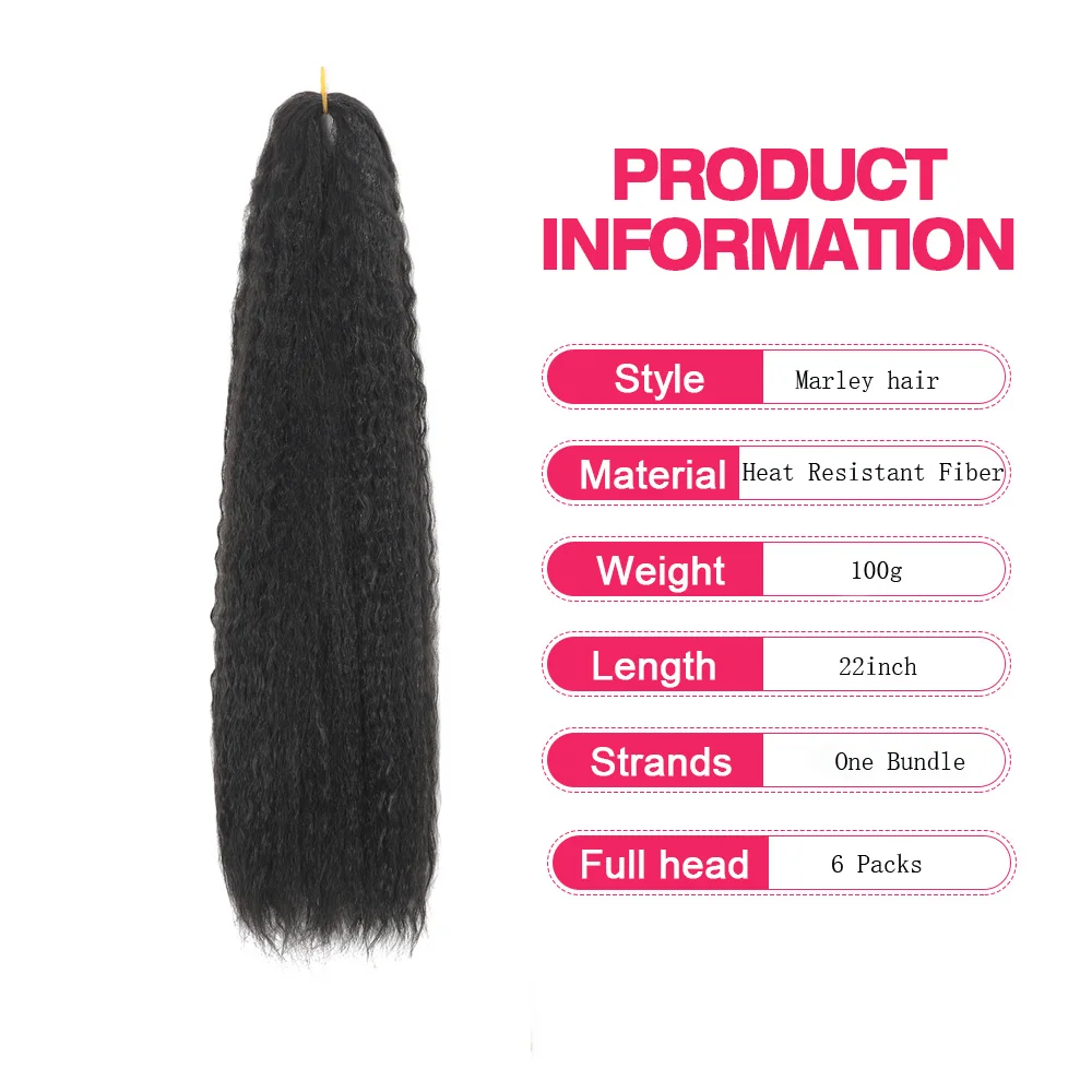 Wholesale 22inch 100g Synthetic Afro Kinky Twist Crochet Braid Hair Extensions Cuban Twist Marley Braiding Hair for Women