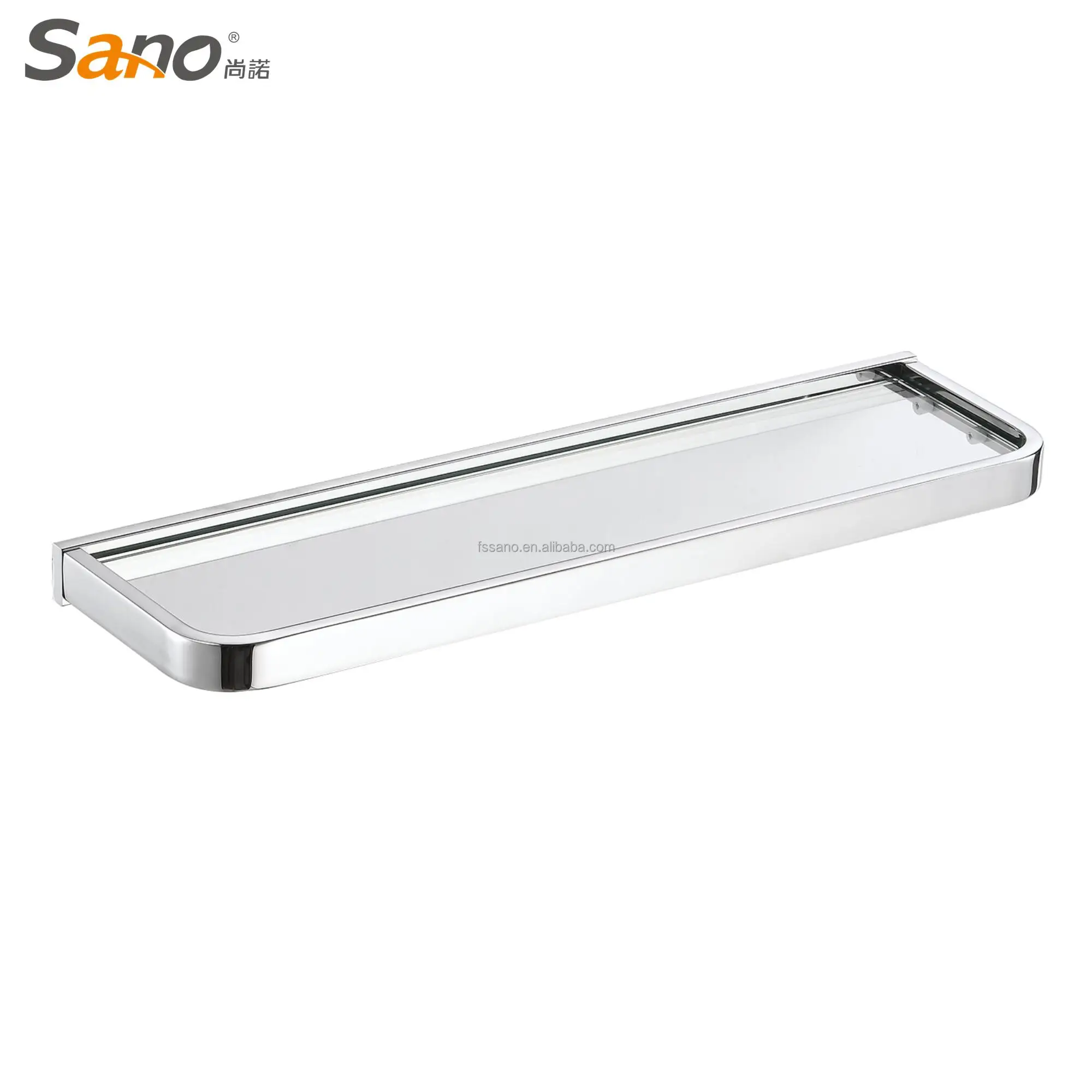 Bathroom Accessories Shower Tempered Glass Wall Mounted Single Tier glass shelves for bathroom  Shower gel and shampoo storage