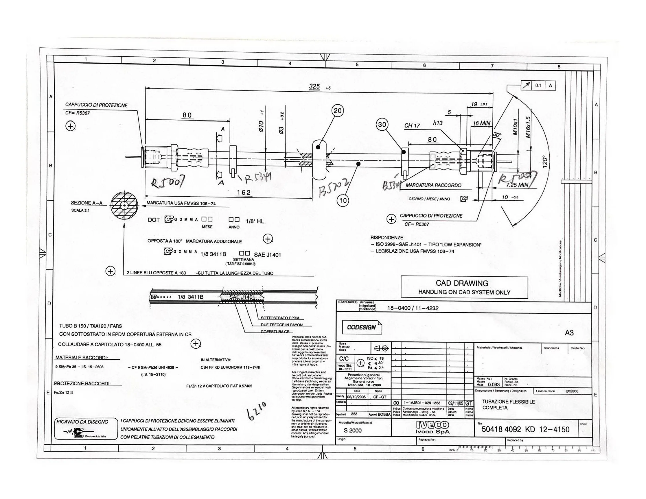  OE504184092 OEM запчасти для автомобилей в горошек 1/8 HL SAE J1401 шланг автоматического тормоза