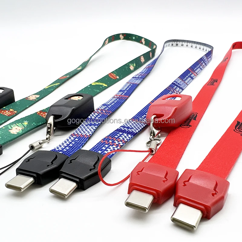 Multi color design Logo mobile phone data cable New Technique and fashion exterior usb cable charging lanyard