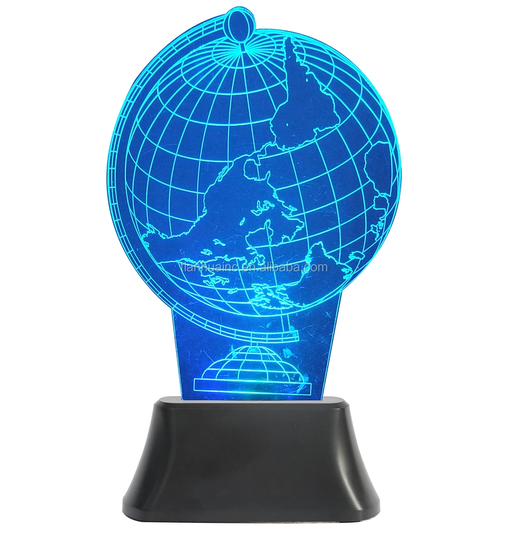 3d Creative Visualization Decoration Led Light Illusion Lamp Anime Bases for 3d Led Night Light TIANHUA Effect Acrylic Mini Blue