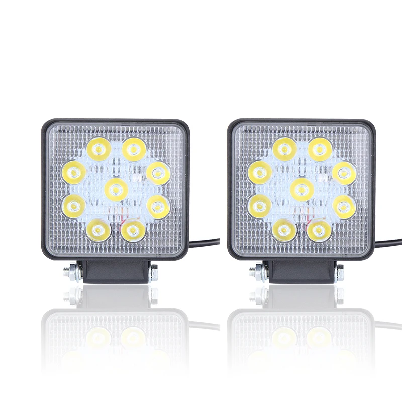 ESPUMOSO, заводская цена, 4,3 дюйма, 27 Вт, квадратная Светодиодная рабочая лампа, водонепроницаемые аксессуары для автомобиля, внедорожника, грузовика, джипа
