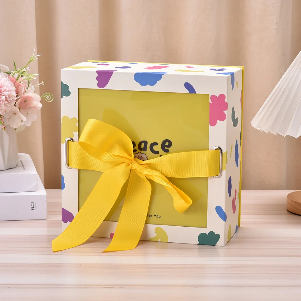 High Quality  Lid And Base Gift Box Yellow Packaging Paper Top and Bottom Paperboard Box With Custom Logo