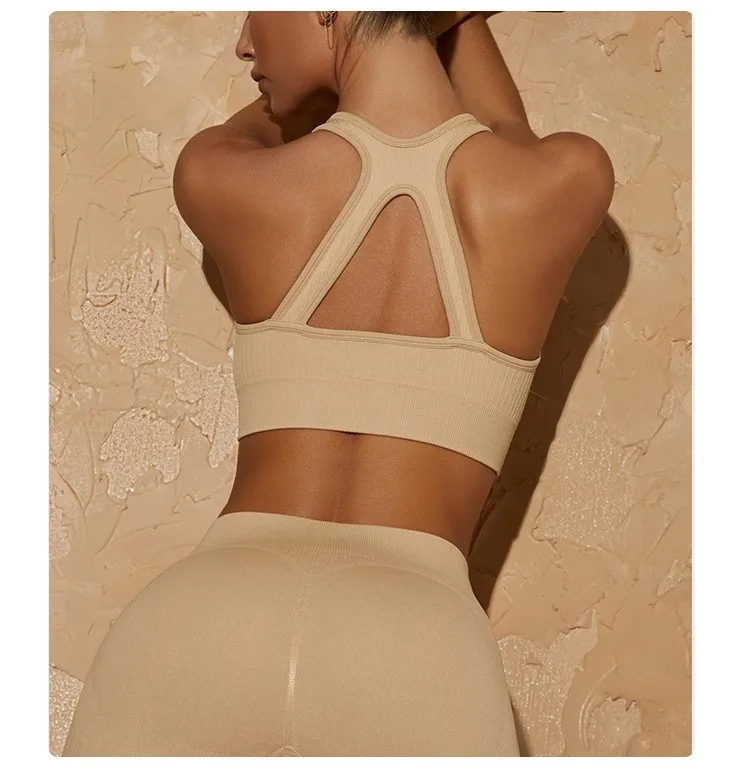 2022 New Arrivals Black Gym Yoga Bra Beautiful Backless Sports Bras Ribbed Sports Bra