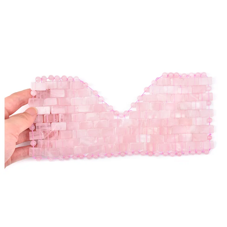 Wholesale Anti aging Skin Care Set Rose Quartz Eye Mask, Rose Quartz roller and Gua Sha Set With Gift Box
