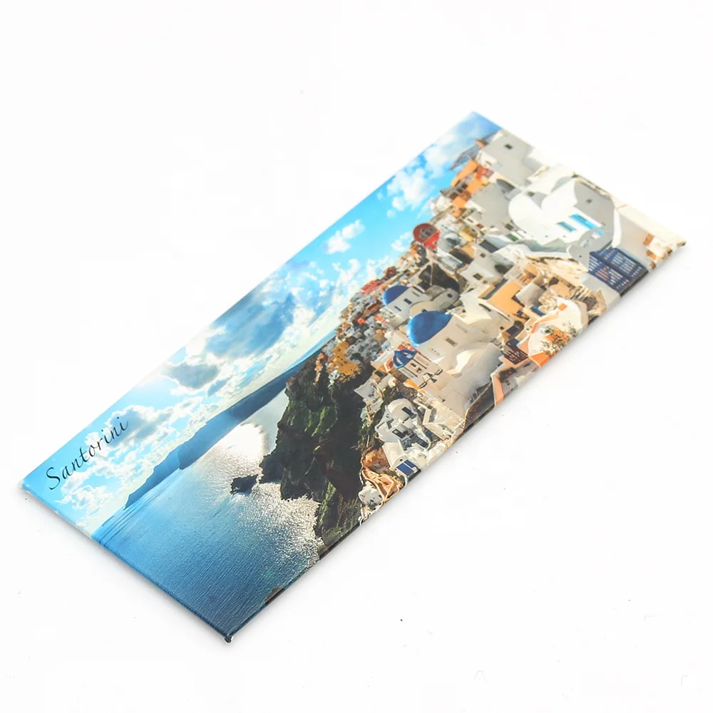 12x5cm Modern Custom Printed Tinplate Magnets Refrigerator Souvenirs Scenic Photos Collection Bright Colors Factory Prices