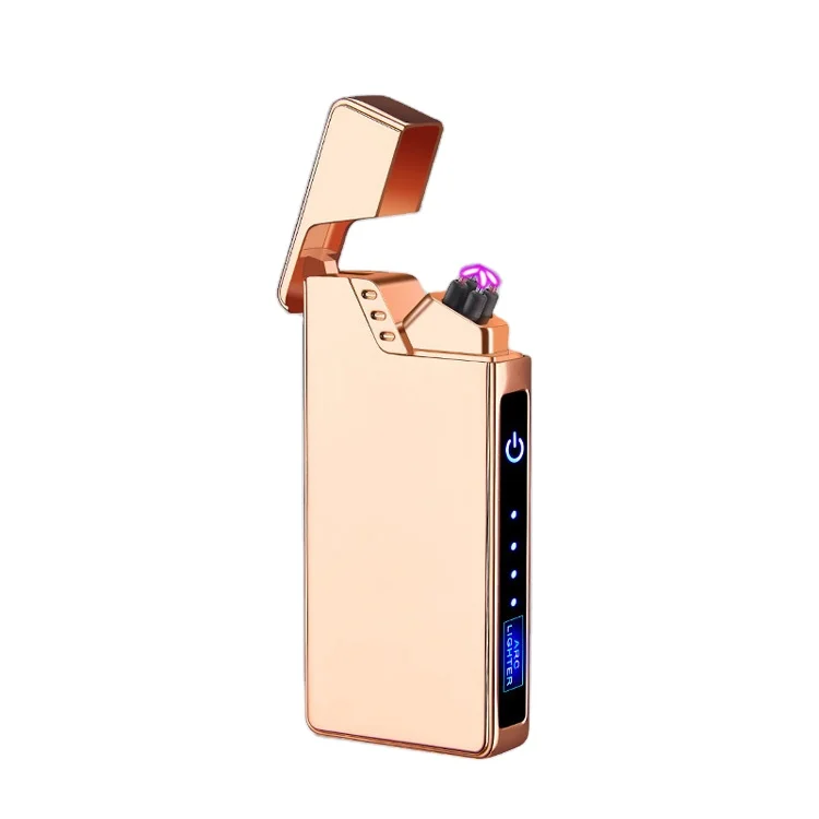 Touch Switch Electronic Lighter LED Windproof Rechargeable USB Double Arc Lighter