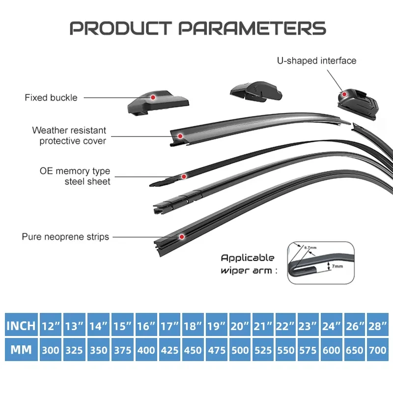 Fast Delivery 50Pcs One Carton Universal Windshield Windscreen Car Auto Wiper Blade