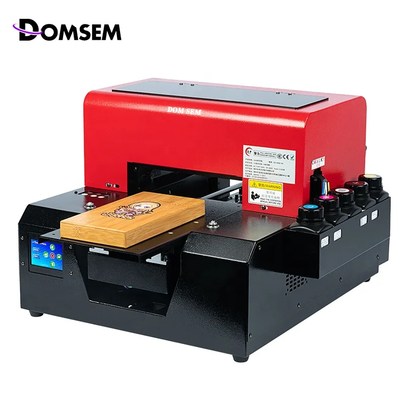 
DOMSEM UV Flatbed Printer 3D Relief Printers For Logo Photo Label Cube Metal Mini A4 Color Printing Machinery Hot Sale 2020 