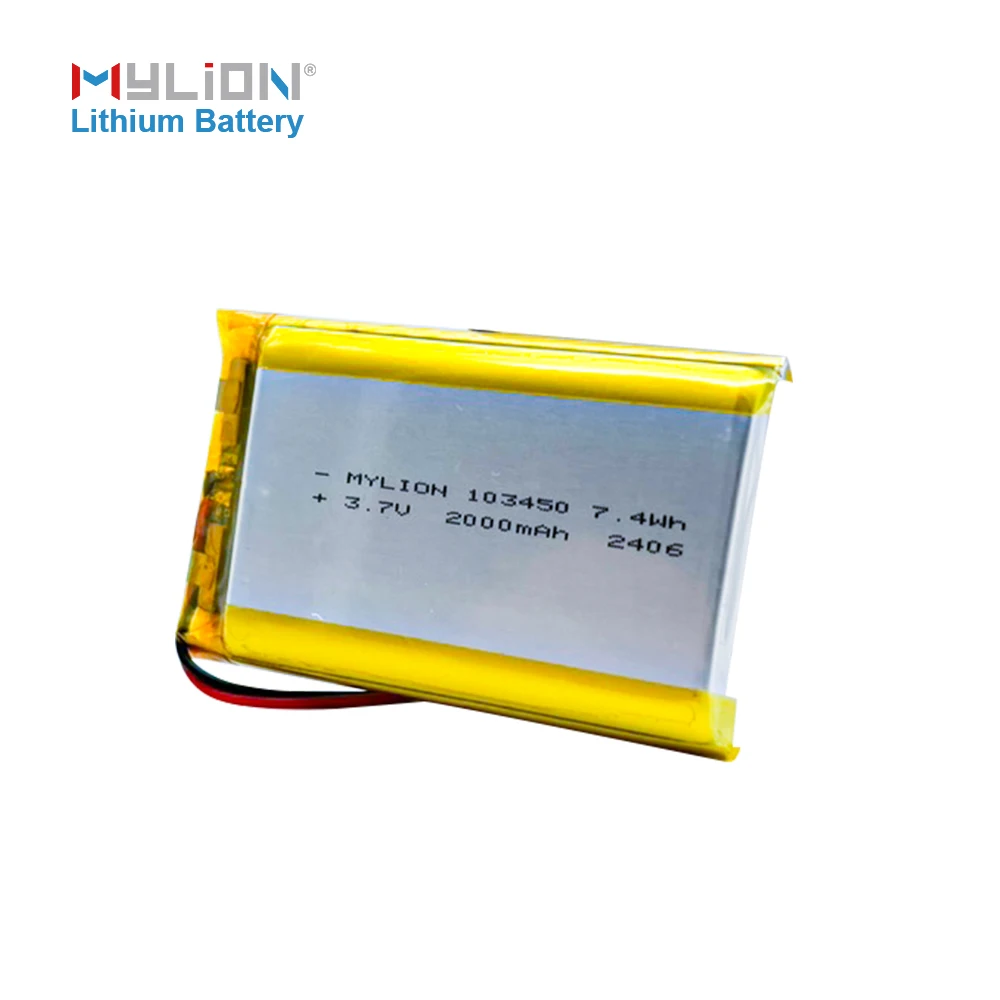 Mylion High-Efficiency Lightweight Lipo Battery Li Ion Rechargeable Battery 2000mah 3.7 V For Laptop Battery Solutions