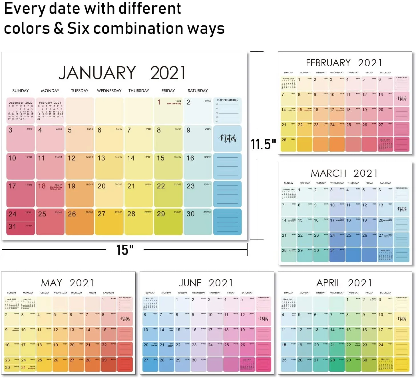 Creative 2022 Calendar with Wall Hanging Loop To Do List Year Planner Monthly Wall Calendar Daily Schedule Home Office
