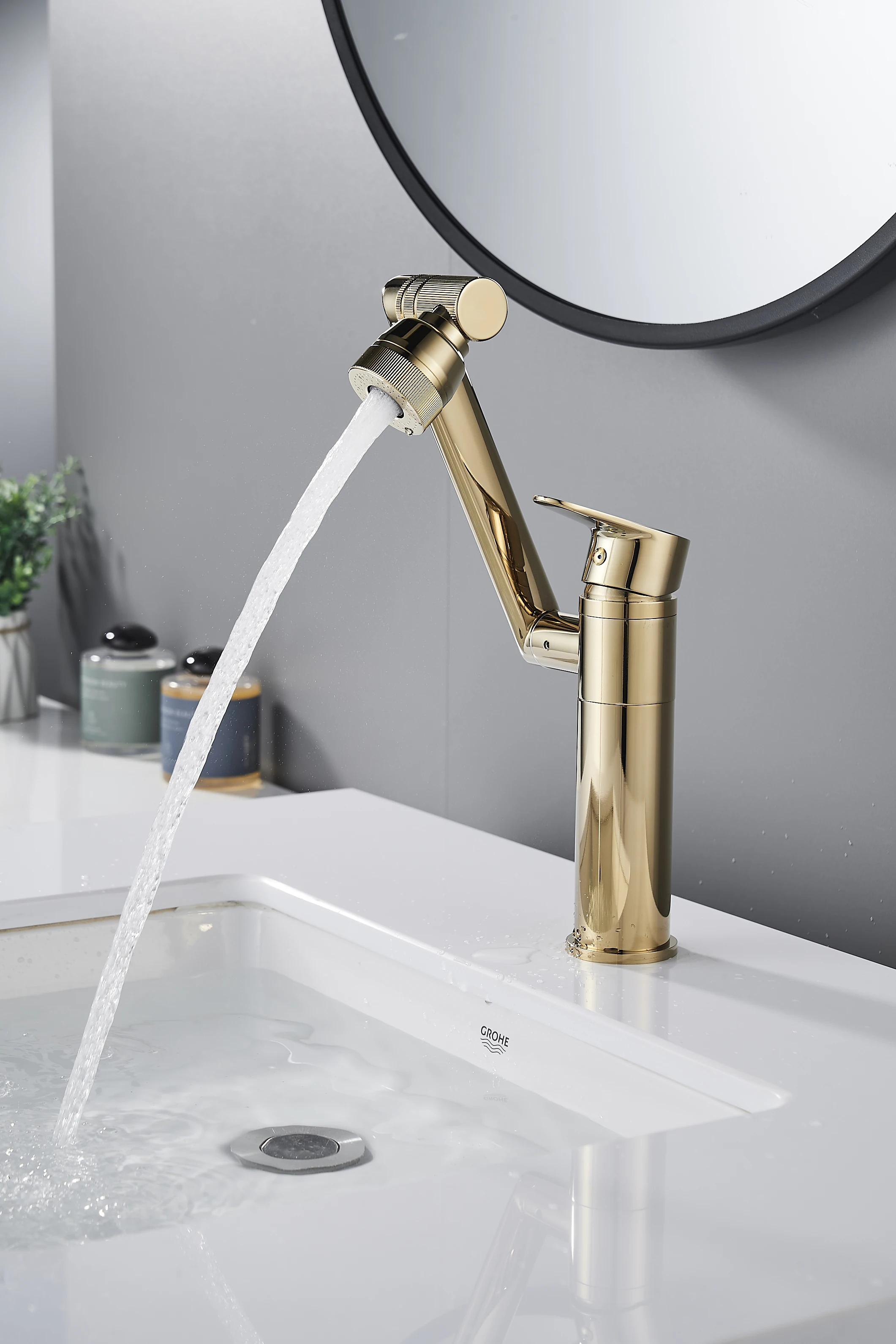 2024 Hot Selling 360° Rotation Basin Faucets Brass Bathroom Sink Faucet Modern Water Tap Washbasin Faucet Hot&Cold Mixer Taps