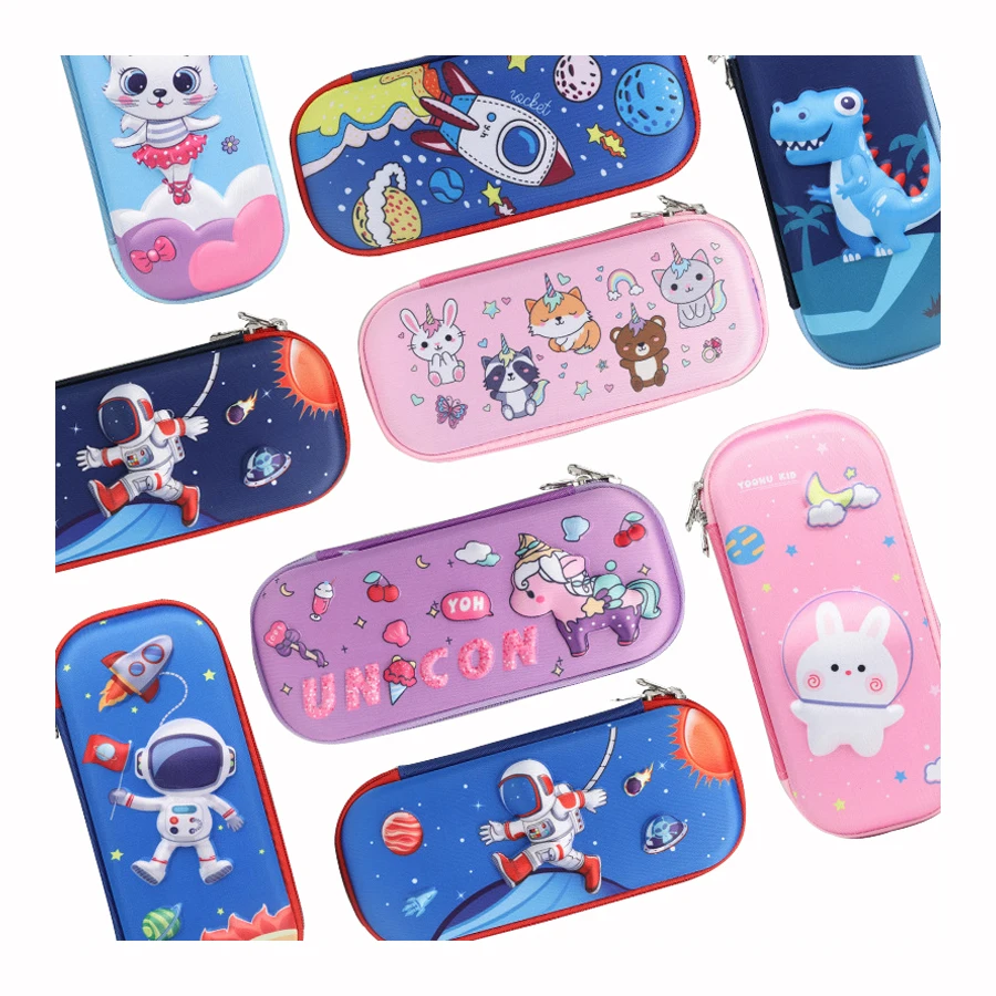3D Design stationery Zipper bag  Waterproof and antifouling 2 layer pencil bag  Plastic pencil case