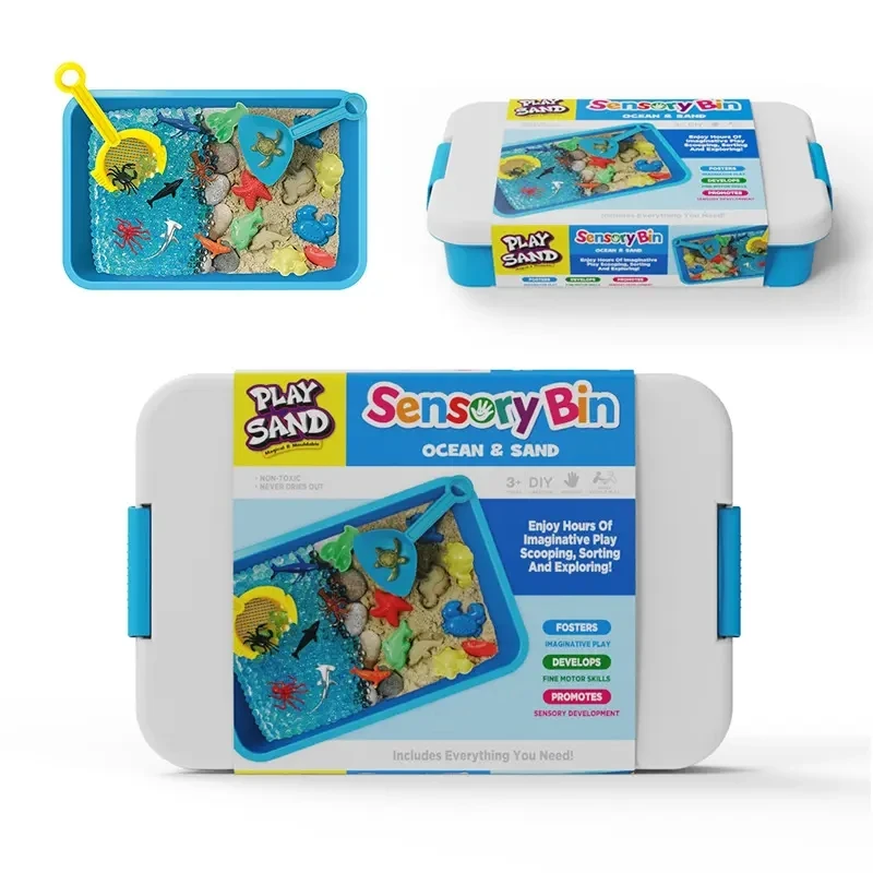 Новые Развивающие игрушки для творчества сенсорная Корзина детей: Сенсорная коробка океана и песка-мелкие моторные сенсорные детей