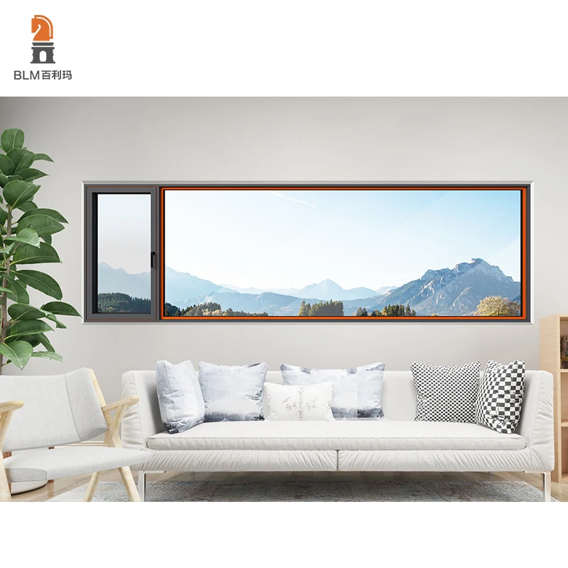 Customized Double Glazed Simple Design Aluminum Ultra Narrow Frame Balcony Window Aluminum Frame Outward Opening windows