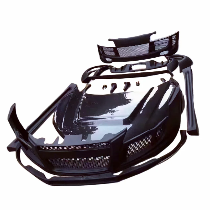 Half carbon fiber PPI style for Audi R8 front bumper rear bumper side skirts hood and body kit