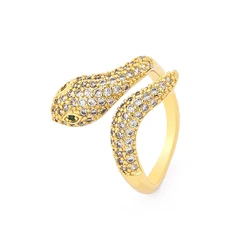 2021 Diamond Fine Jewelry Filled Wedding Band Rings Gemstone Resizeable Ring Engagement Stainless Steel Snake Rings For Girls