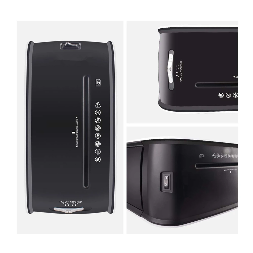 Cross Cut P-4 Security Level Transparent Window Compact Design with 3.2 Gallons Bin 5-Sheet Paper Shred Machine