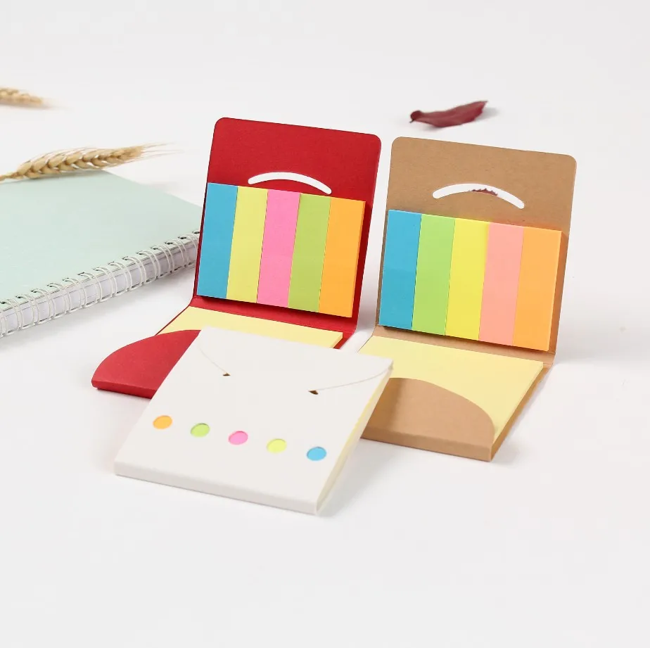 Hot Sale Korean Label Kraft Padding Retro Stationary Page Adhesive Sticky Note Set Custom Shape Cute Sticky Notes Pads