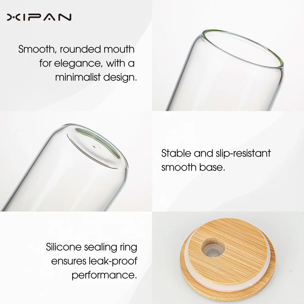 Customized Logo Tumbler Christmas Can Shaped Glass with Lids and Straws for Men 16oz Cups Mug Classic Gifts Wholesale Barware